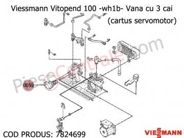 Poza Vana cu 3 cai ( cartus servomotor ) centrala termica Viessmann Vitopend 100 WH1B