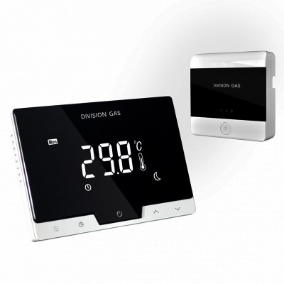 Poza Termostat ambiental programabil cu control vocal ALEXA, prin internet Division Gas DG19 WI-FI NEGRU. Poza 9044
